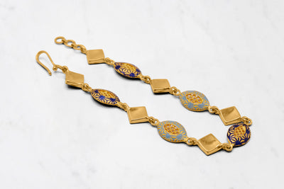 Blue and Gold Diamond Meenakari Charm Bracelet