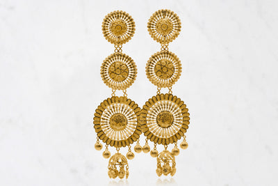Luxurious Flower Petal Jhumka Earrings