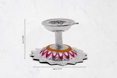 Pink and Yellow Meenakari Diya