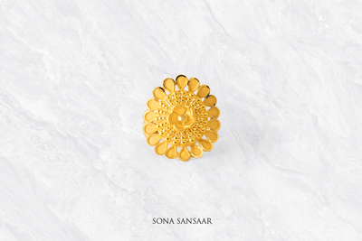 Flora Filigree Gold Ring | Sona Sansaar