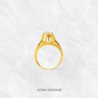 Thumbnail for Halo CZ Gold Ring | Sona Sansaar