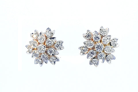 Buy Zaveri Pearls Gold Tone Shimmering Baguette Diamond & Pearl Stud Earring  online