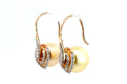 Pearl and Diamond Hoop Earrings