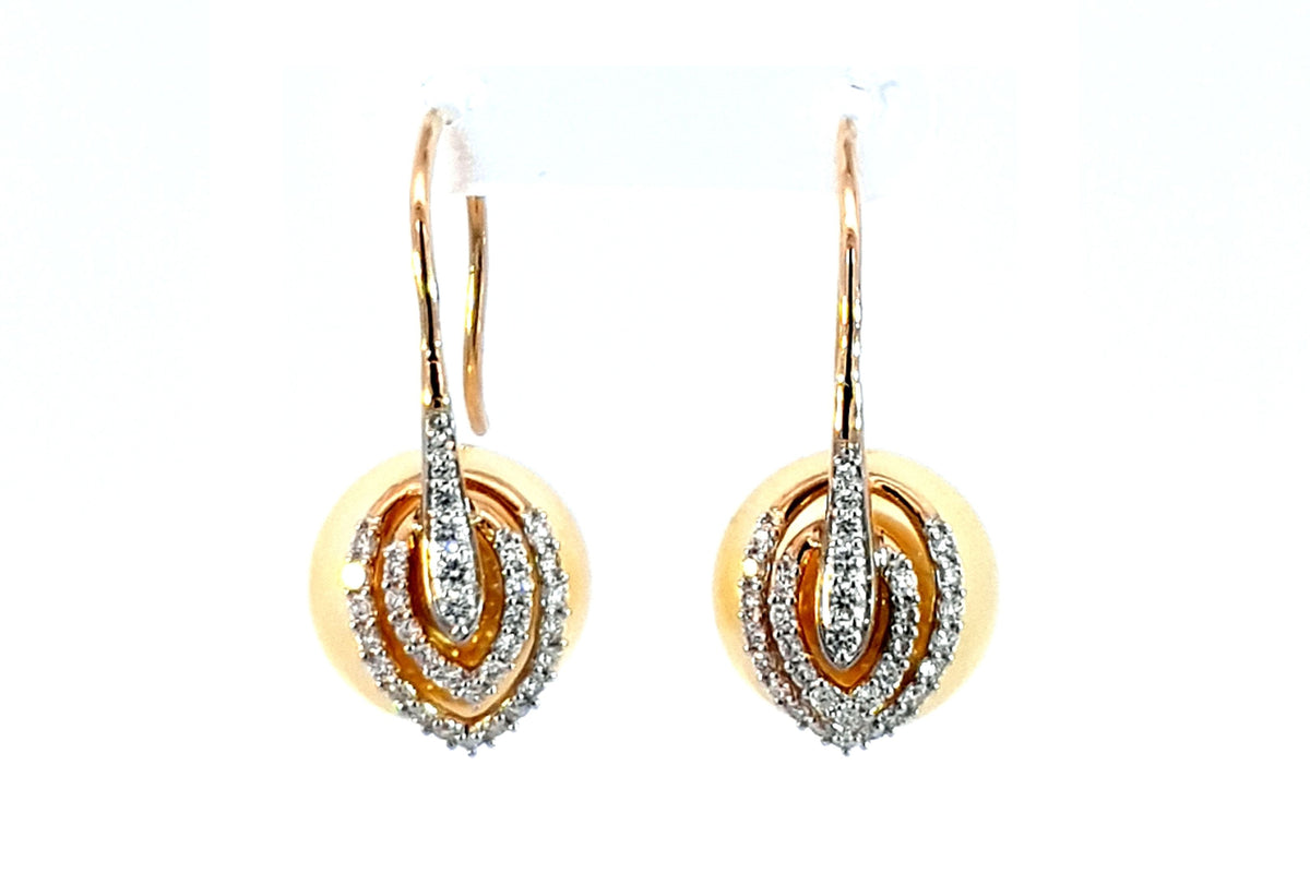 Pearl and Diamond Hoop Earrings