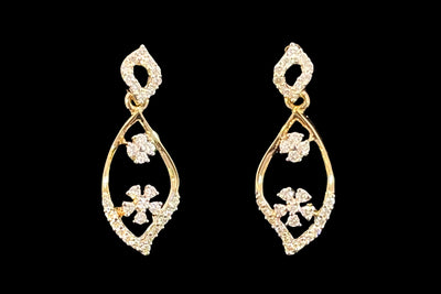 Floral Diamond Drop Earrings