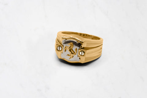 Gold and White Gold Stallion Ring