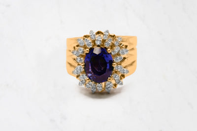 Luxurious Sapphire Diamond Cocktail Ring Set