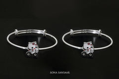 Kitty Wheels Silver Bangle | Sona Sansaar