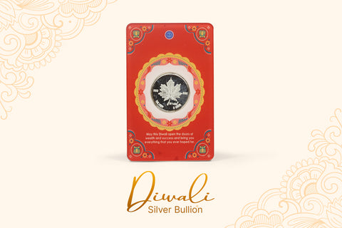Happy Diwali Pure Silver Coin - 5 Grams (Laxmi or Ganesha)