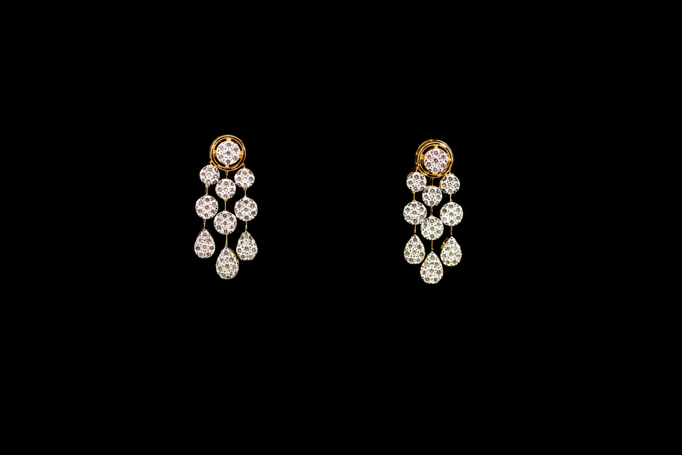 Luxury 18K Yellow Gold Heart Link Diamond Necklace & Earrings Set | 2.35 CTW Brilliant VS-GH Diamonds, 377 Stones, 19.95g Solid Gold Premium High Jewelry Bridal Ensemble