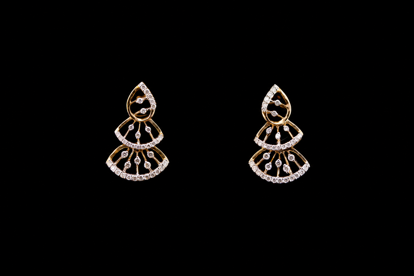 Luxury 18K Yellow Gold Wave Link Diamond Necklace & Earrings Set | 3.27 CTW Brilliant VS-SI Diamonds, 347 Stones, 25.07g Solid Gold Premium High Jewelry Bridal Ensemble