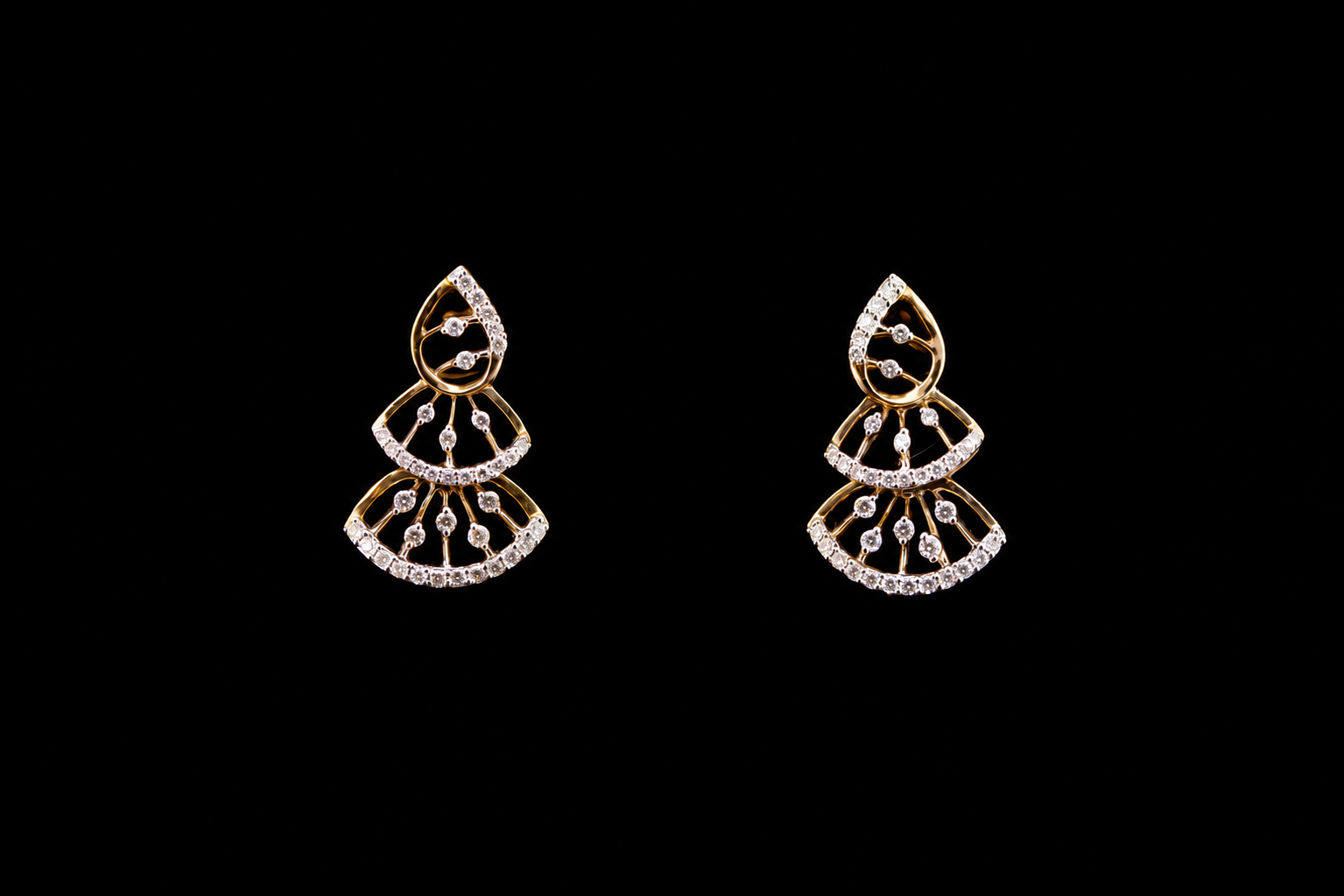 Luxury 18K Yellow Gold Wave Link Diamond Necklace & Earrings Set | 3.27 CTW Brilliant VS-SI Diamonds, 347 Stones, 25.07g Solid Gold Premium High Jewelry Bridal Ensemble
