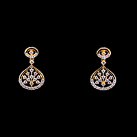 Thumbnail for Luxury 18K Yellow Gold Infinity Wave Diamond Necklace & Earrings Set | 2.24 CTW Brilliant VS-SI Diamonds, 240 Stones, 17.87g Solid Gold Premium Bridal Jewelry Ensemble