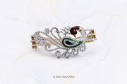 Peacock Bangle with 3.88 ct Diamonds in 18K Gold