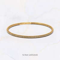Thumbnail for 18K Yellow Gold Flexi Bangle with Natural Diamonds | Sona Sansaar