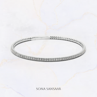 Thumbnail for 18K White Gold Flexi Bangle with Natural Diamonds | Sona Sansaar