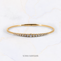 Thumbnail for 18K Yellow Gold Flexi Bangle with Natural Diamonds 2 | Sona Sansaar