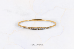 18K Yellow Gold Flexi Bangle with Natural Diamonds 2 | Sona Sansaar