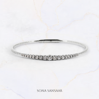 Thumbnail for 18K White Gold Flexi Bangle with Natural Diamonds 2 | Sona Sansaar