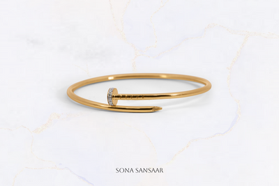 Single Coiled Diamond Bangle | Sona Sansaar