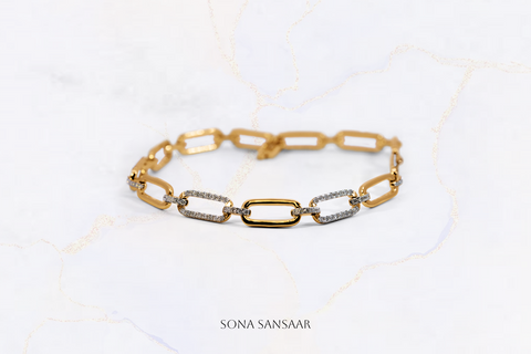Diamond Link Bracelet | Sona Sansaar