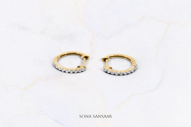 Crescenta 10K Gold Earrings with 0.14 ct Natural Diamonds | Sona Sansaar Diamond Earrings
