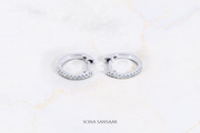Crescenta Variant 2 10K White Gold Earrings with 0.14 ct Natural Diamonds | Sona Sansaar Diamond Earrings