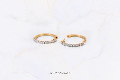 18K Gold Earrings with 0.59 ct Natural Diamonds | Sona Sansaar
