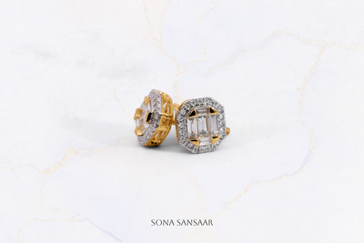 Cross Diamond Stud Earrings | Sona Sansaar