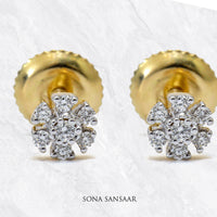 Thumbnail for Floral Glow Diamond Earrings | Sona Sansaar