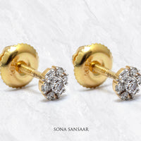 Thumbnail for Floral Glow Diamond Earrings | Sona Sansaar