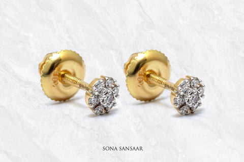 Floral Glow Diamond Earrings | Sona Sansaar