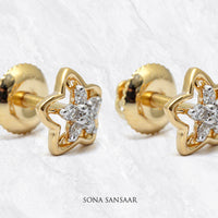 Thumbnail for Golden Starlight Diamond Earrings | Sona Sansaar