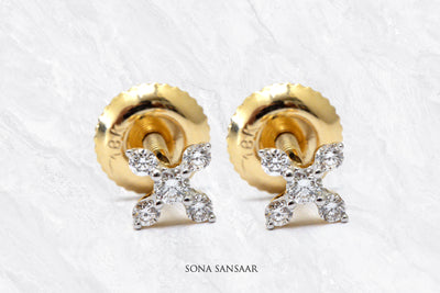 Crystal Petal Diamond Earrings | Sona Sansaar