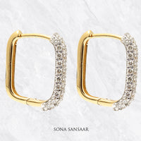 Thumbnail for Line Diamond Earrings | Sona Sansaar