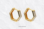 Hex Luxe Diamond Earrings | Sona Sansaar