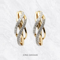 Thumbnail for Spiral Braid Diamond Earrings | Sona Sansaar