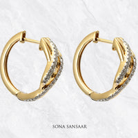 Thumbnail for Spiral Braid Diamond Earrings | Sona Sansaar