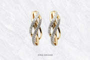 Spiral Braid Diamond Earrings | Sona Sansaar