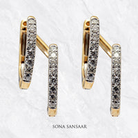 Thumbnail for Dual Arc Diamond Earrings | Sona Sansaar