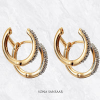 Thumbnail for Dual Arc Diamond Earrings | Sona Sansaar