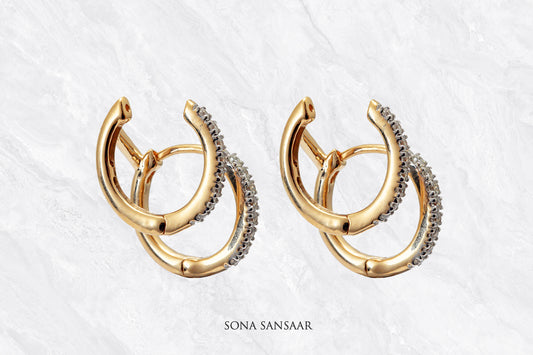 Dual Arc Diamond Earrings | Sona Sansaar