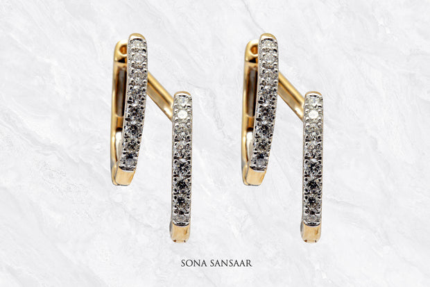 Dual Arc Diamond Earrings | Sona Sansaar