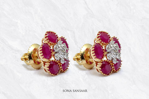 Velvet Bloom Diamond Earrings | Sona Sansaar