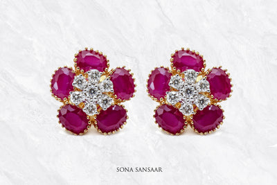 Velvet Bloom Diamond Earrings | Sona Sansaar