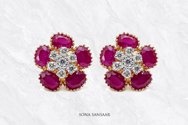 Velvet Bloom Diamond Earrings | Sona Sansaar