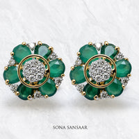 Thumbnail for Jade Petal Diamond Earrings | Sona Sansaar