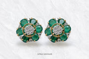 Jade Petal Diamond Earrings | Sona Sansaar