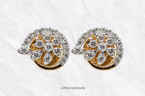 Stardust Crescent Diamond Earrings | Sona Sansaar