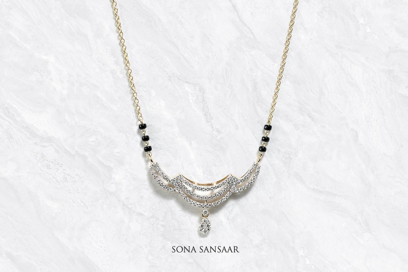 Droplet Diamond Mangalsutra | Sona Sansaar